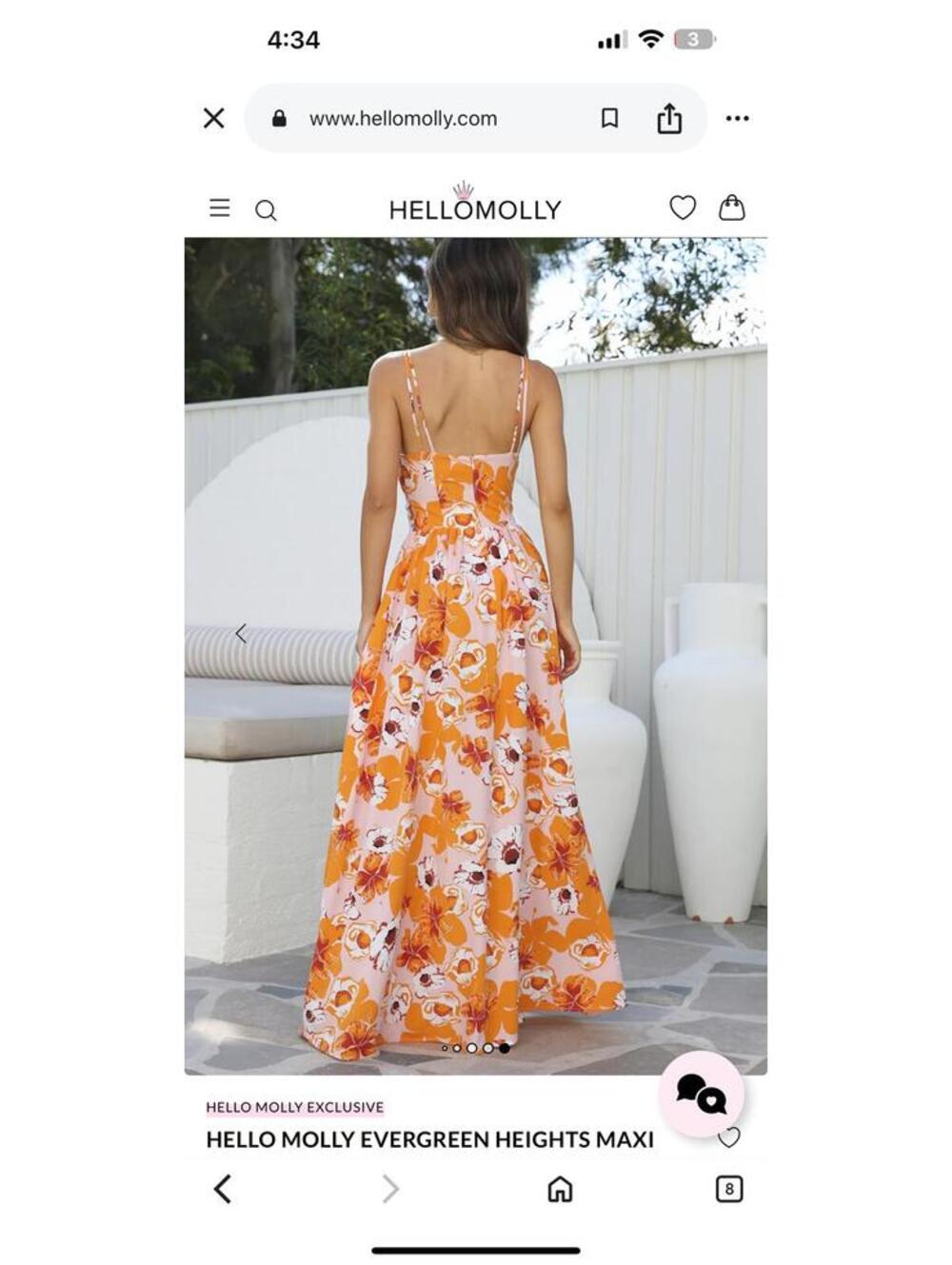 NWT Hello Molly Evergreen Heights Slit Leg Maxi Dress Orange Floral Women’s XS - Picture 15 of 15